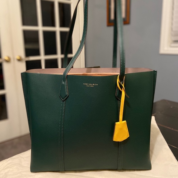 tory burch perry tote green